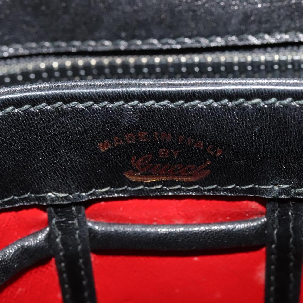 GUCCI Shoulder Bag Leather Black Gold - Picture 14 of 16